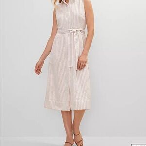 Ann Taylor sleeveless stripe shirt dress